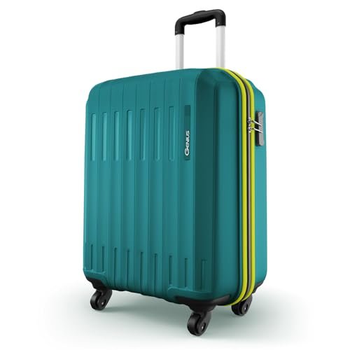 Safari Genius Alley Cabin Trolley Bag, Hard Case Polypropylene, 4 Spinner Wheels, 360 Degree Wheeling Carry on Luggage, Suitcase for Travel, Teal Green, 55 cm