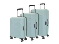 American Tourister 3Pc PP Liftoff+ with TSA Lock & 8 Wheel, Set (Small +Medium +Large) Hard Check-in Suitcase for Travel/Trolley Bag for Travel/Travel Bag with Double Wheel - Seafoam Blue, 79 cm