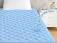 Ayka Waterproof Cotton Quilted Mattress Protector Queen Size Breathable Hypoallergenic Noiseless Ultra Soft Fitted Bed Protector 78x60 inch Mattress/Bed Cover (Queen 78x60 inch | 6.5x5 ft, Blue)