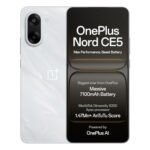 OnePlus Nord CE5 | Massive 7100mAh Battery | MediaTek Dimensity 8350 Apex | Powered by OnePlus AI | 8GB + 128GB | Marble Mist