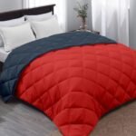AYKA Reversible Comforter 220 GSM Microfiber Reversible AC Comforter/Blanket for Winter/Quilt/Duvets for King Size Double Bed Comforter (90 * 100, Red & Charcoal)| TC - 220
