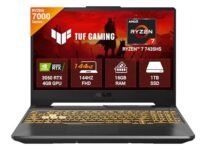 ASUS TUF Gaming A15, AMD Ryzen 7 7435HS, NVIDIA GeForce RTX 3050, 16GB RAM, 1TB SSD, FHD 144Hz 250 nits, 15.6", Windows 11, Black, 2.30KG, FA566NCR-HN117W Gaming Laptop