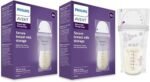 AVENT Plastic Philips Breast Milk Storage Bags - 50 Bags|Ultimate Protection for Your Breast Milk|Can be stored in The Fridge or Freezer|Pre-sterilized for immediate use|SCF603/50,Zipper