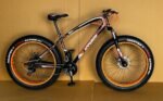 Adult Unisex Appebrow Jaguar Fat Tyre Front Mountain Bike, 26-Inch Wheels, Disc Brakes, Orange And Black