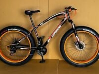 Adult Unisex Appebrow Jaguar Fat Tyre Front Mountain Bike, 26-Inch Wheels, Disc Brakes, Orange And Black