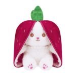 Amazon Brand - Jam & Honey Reversible Carrot Strawberry Bunny Plush Toy | Zipper | Cute Stuffed Animal | Rabbit Soft Toy |Age 3 Years and Above