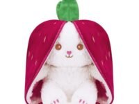 Amazon Brand - Jam & Honey Reversible Carrot Strawberry Bunny Plush Toy | Zipper | Cute Stuffed Animal | Rabbit Soft Toy |Age 3 Years and Above