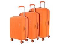 American Tourister 3PC PP Ivy 2.0-8 Wheel, Set (Small + Medium + Large) Hard Suitcase for Travel/Trolley Bag with Combination Lock & Smooth Sliding Double Wheel - Tan Orange, 55 Cm, 68 Cm, 79 Cm