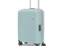American Tourister Cabin Liftoff+ with TSA Lock & 8 Wheel, 55 CM Small Hard PP Suitcase for Travel/Trolley Bag for Travel/Travel Bag with Double Wheel for Women & Men - Seafoam Blue