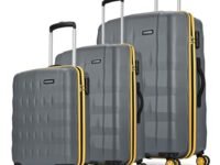 Aristocrat Comet Set of 3 Trolley Bag 56, 66 & 76cm | Small+Medium+Large | Hard Luggage| Smooth 8-Wheel Suitcase| Combination Lock with Sturdy Zipper | 3-Year International Warranty (Grey)