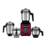 Atomberg Zenova Mixer Grinder | Unique Coarse Mode for Silbatta-like Texture | Intelligent BLDC Motor | Safety Features | 4 Jars including Chopper | Hands-Free Operation (Red Wine)