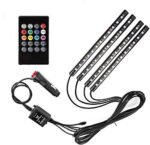 AutoBizarre 12 LED Multicolor Music Controlled Sound Activated for Car Interior Atmosphere Light (Works with All Cars)