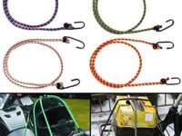 Autofy Multipurpose Ultra Flexible Bungee Rope/Luggage Strap/Bungee Cord with 10 MM Diameter and Metal Hooks (Multicolored, Set of 4)