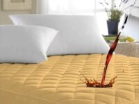 Ayka Waterproof Queen Size 72x60 inch Cotton Quilted Mattress Protector Breathable Hypoallergenic Noiseless Ultra Soft Elastic Fitted Bed Protector Mattress/Bed Cover (Beige, Queen (72 * 60"))