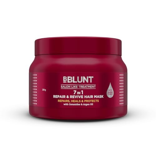 BBLUNT 7 In 1 Repair & Revive Hair Mask For Upto 100% Damage Repair - 250Grams| Addresses 7 Signs Of Hair Damage | Enriched With Ceramides & Argan Oil