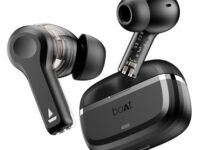 Boat Nirvana Space, 360º Spatial Audio, Active Noise Cancellation (~32dB), 100Hrs Battery,4Mics ENx, Fast Charge, v5.3 Bluetooth Earbuds, TWS Ear Buds Wireless Earphones with mic (Cosmic Black)