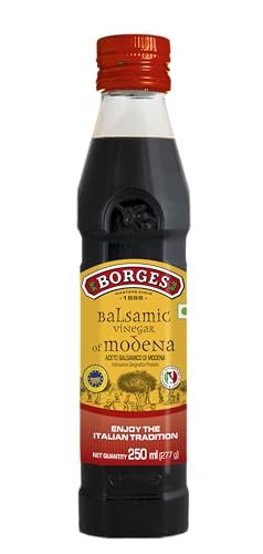 Borges Balsamic Modena Vinegar - 250 ml | IGP Certified| Rich in Antioxidants |Suitable for Salad dressing, Marinating |Intensify flavour