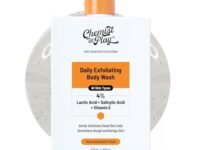 Chemist At Play Exfoliating Body Wash 473ml | Removes Tan, Fights Body Acne, Strawberry Skin | 4% (Salicylic Acid, Vitamin E & Lactic Acid) | Gentle Exfoliating Shower Gel For Women & Men