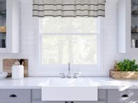 Clean Window Twill Stripe Anti-Dust Allergy/Pet Friendly Anti-Dust Sheer Cafe Valance, 52" x 14", Black/Linen