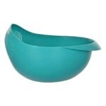Cutting EDGE Food Strainer Colander (1 x Big) | Multipurpose Vegetable Rinsing Washing Bowl, Fruit Basket, Kitchen Sieve & Pasta Strainer | BPA-Free, Plastic Basket with Drain Holes (SEA Green)