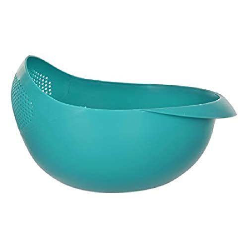 Cutting EDGE Food Strainer Colander (1 x Big) | Multipurpose Vegetable Rinsing Washing Bowl, Fruit Basket, Kitchen Sieve & Pasta Strainer | BPA-Free, Plastic Basket with Drain Holes (SEA Green)