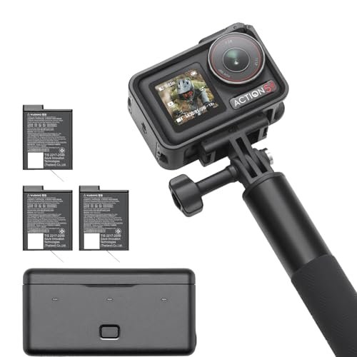 DJI Osmo Action 5 Pro Adventure Combo, Action Camera 4K with 1/1.3" Sensor, 12h Extended Battery Life with 3 Batteries, Stabilization, Dual OLED Touchscreens, Mini Action Camera for Travel, Vlog