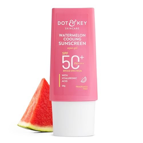 DOT & KEY Watermelon Hyaluronic Cooling Sunscreen Spf 50 Pa+++|For Moisturized Skin| Uv + Blue Light Protection| Lightweight | No White Cast | Boosts Vitamin D Absorption I Quick Absorbing | 30G, All