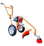 DVI 35CC 4 Stroke Trolley Brush Cutter Crop Reaper for Grass Trimming & Weeding/Cultivating/Tilling Come with 80T, 3T, 2T Blade & TAP N GO/Nylon Rope & All Tiller Attachment Compatible.