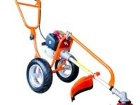 DVI 35CC 4 Stroke Trolley Brush Cutter Crop Reaper for Grass Trimming & Weeding/Cultivating/Tilling Come with 80T, 3T, 2T Blade & TAP N GO/Nylon Rope & All Tiller Attachment Compatible.