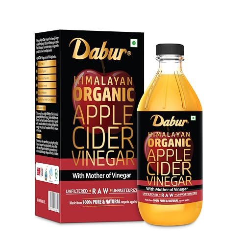 Dabur Himalayan Apple Cider Vinegar-500ml | Sourced from Organic Apples | Mother of Vinegar | For Weight Management, Reduced Bloating, Healthy Skin & Hair | Raw, Unfiltered & Unpasteurized | 100% Pure