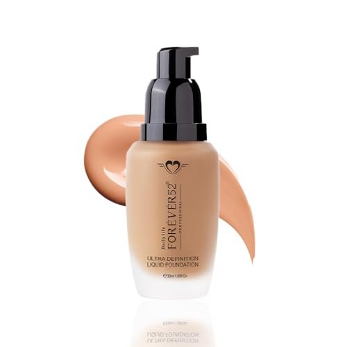 Daily Life Forever52 All Skin Ultra Definition Liquid Foundation|24-Hour Wear, Medium to High Coverage, Pore-Minimizing & Mattifying, Anti-Aging, Satin-Like Finish|Ideal for Dark Skin (Pecan,30ml)