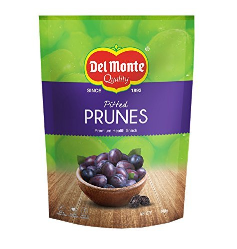 Del Monte Premium Pitted California Prunes 340 g | Healthy Snack | Rich in Potassium | High in Fiber | No Added Sugar | Dried Plums | Dry Fruit