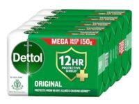 Dettol Original Bathing Soap Bar with 12 HR protective shield (750gm) | Kills 99.99% Germs, 150g (Pack of 5)
