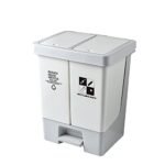 Dual Kitchen Bin 2 X 10L Recycling Bin, Waste Rubbish Bins, with Hand and Foot Pedal Dual-Mode on, High-Grade PP Dustbin Buckets, Hinged Lids for Home