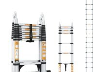 Equal 19 FT 2-in-1 Aluminum Telescopic Ladder with 2 Triangle Support & Stabilizers | EN131 Certified with 2 Year Warranty | 150kg Max Capacity | Ladder for Home or Outdoor Work (5.6m/9+9 Step)