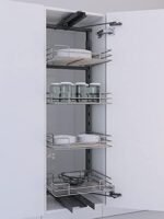 F1 Tandem Pantry Pull Out Wb1250450|W414 X D460 X H1250-1450|1 Set|Universal Installation|Kitchen Pantry Unit|Tall Unit|Pull Out Pantry - Stainless Steel