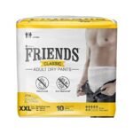 Friends Classic Adult Diapers Pants Style |10 Count (XX- Large) | Waist 34-65 Inch; 86-165 cm with odour lock | Unisex | Leakproof | Elastic Waist and Anti-Bacterial Absorbent Core
