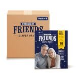 Friends Overnight Adult Diapers Pant Style | 80 Count (XX- Large) | Waist 34-65 Inch; 86-165 cm with odour lock | Unisex | Leakproof | Elastic Waist and Anti-Bacterial Absorbent Core