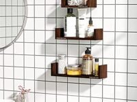 Furniture Cafe U Shaped Engineered Wood Wall Shelf for Living Room Stylish Wooden Floating for Room Wall Home Storage Racks Organizer and Book Shelves Bookcase for Study Room(Set of 3, Black)