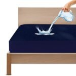 GADDA CO Ultra Soft Cotton Terry Waterproof Mattress Protector for Single Bed | Breathable & Hypoallergenic Mattress Cover | 78x36 in (6.5x3 ft), Dark Blue, Pack of 1