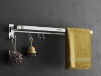 GRIVAN 24 Inch Wall Mounted Stainless Steel Towel Rod for Bathroom, Towel Racks and Bars