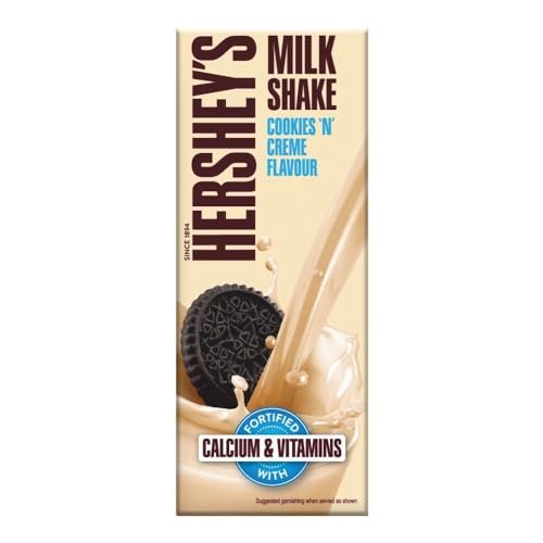 HERSHEY'S Cookies N Cream Flavored Milkshake | Enriched with Calcium | 180Ml - Pack of 6 - Cookies N Cream Flavor.