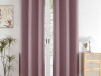 HOMEMONDE 6 Feet Curtain for Window - Noise Reduced and Fade Resistant Solid Blackout Curtains, 75% Room Darkening Drapes for Living Room, Bedroom Single Pcs, (Lavender, 182 x 118 CM)