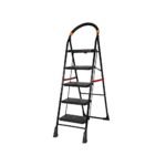 Happer Premium PVC Foldable 4 Steps Ladder Clamber (Black & Orange)