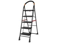 Happer Premium PVC Foldable 4 Steps Ladder Clamber (Black & Orange)