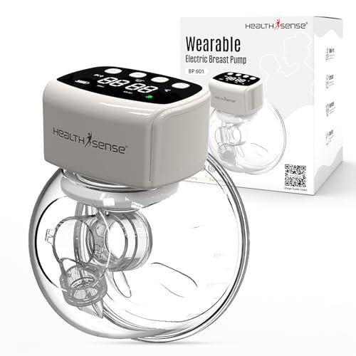 HealthSense Breast Pump for Feeding Mothers | Handsfree Wearable Electric Breast Pump Automatic with 3 Modes 12 Frequency, Rechargable, Light Weight & BPA Free Cup, LCD Touch Panel with 1 Year Warranty - BP 601