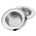 Hian Round Stainless Steel Kitchen Sink Strainer – Silver Perforated Drain Filter for Food Waste & Clog Prevention | Rust-Resistant, Easy to Clean, Fits Most Standard Sinks (Pack of 2)