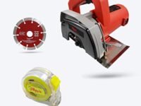 Hillgrove HGCM242M1 Professional Heavy Duty Circular Saw Marble Cutter Machine for Granite/Concrete/Wood with Tile Cutting Wheel and 5 Meter Measurement Tape (1050 W)