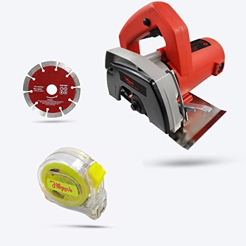 Hillgrove HGCM242M1 Professional Heavy Duty Circular Saw Marble Cutter Machine for Granite/Concrete/Wood with Tile Cutting Wheel and 5 Meter Measurement Tape (1050 W)