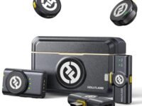 Hollyland Lark M2 Wireless Microphone for iPhone/Camera/Android/PC, 48kHz/24-bit High Fidelity Audio, 300m Range, Noise Cancelling, 40h Use, YouTube, Vlog, Streaming (2TX + 3RX + Charging Case)